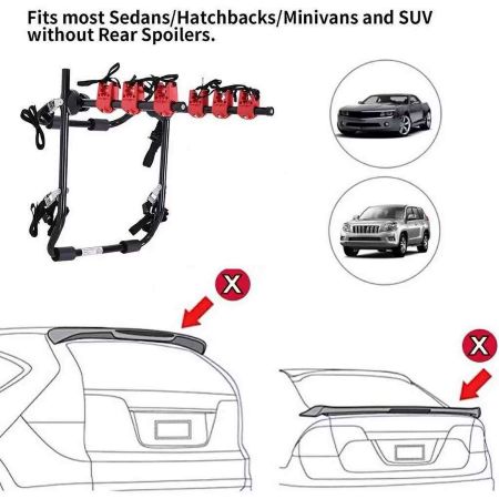 3-Bike Trunk Mount Bicycle Rack for Sedans, Hatchbacks, Minivans, and SUVs