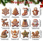 12pc Wooden Gingerbread Tree Decorations