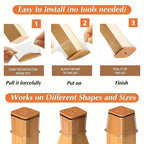 Clear Silicone Chair Leg Caps with Integrated Felt Pads