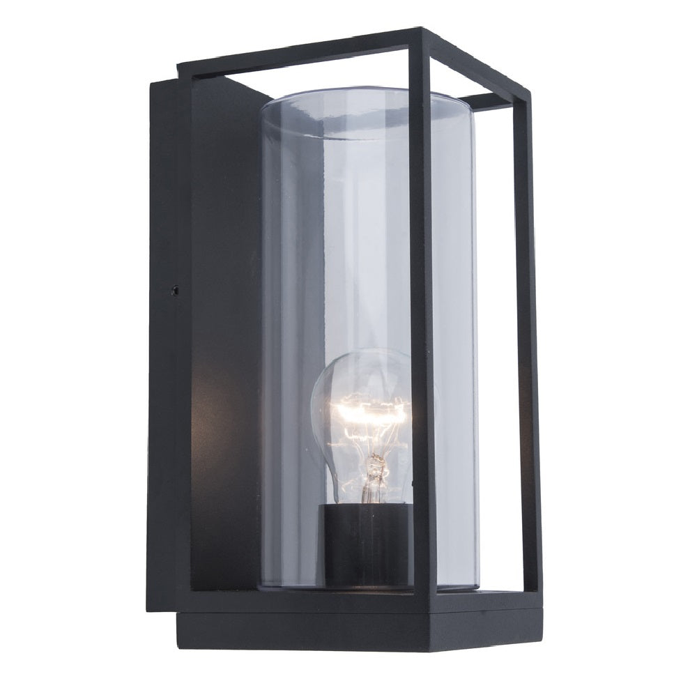 Lutec 5288803012 Flair Matt Black Outdoor Vintage Flush Lantern Wall Light