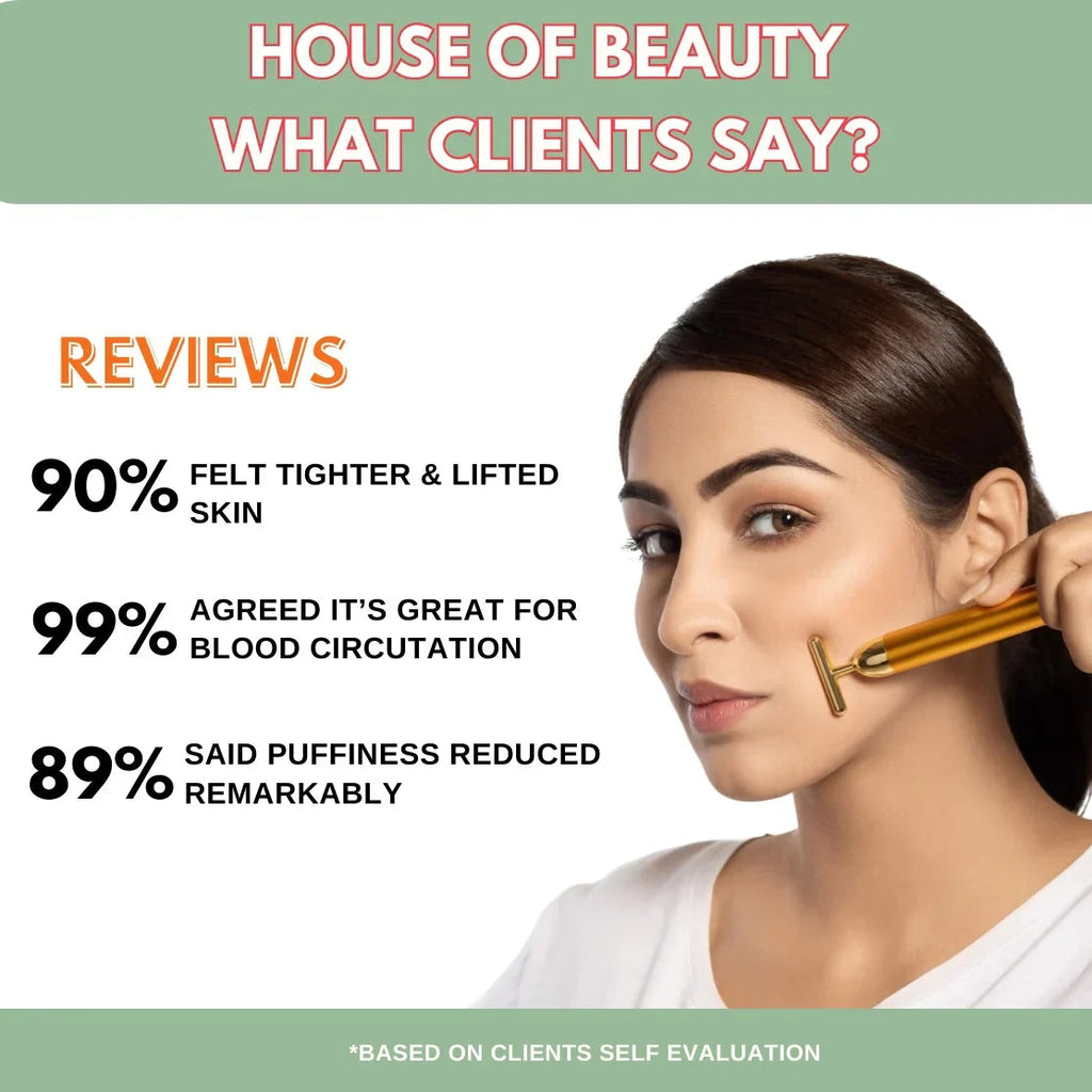 GildedGlow Luxe Face Massage Roller | Revitalize your skin with an electric massage tool with 24K gold for a radiant complexion
