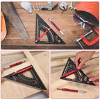 Pro-Adjustable 7" Speed Rafter Square - Multi-Functional Woodworking Layout Tool with Precision Positioner