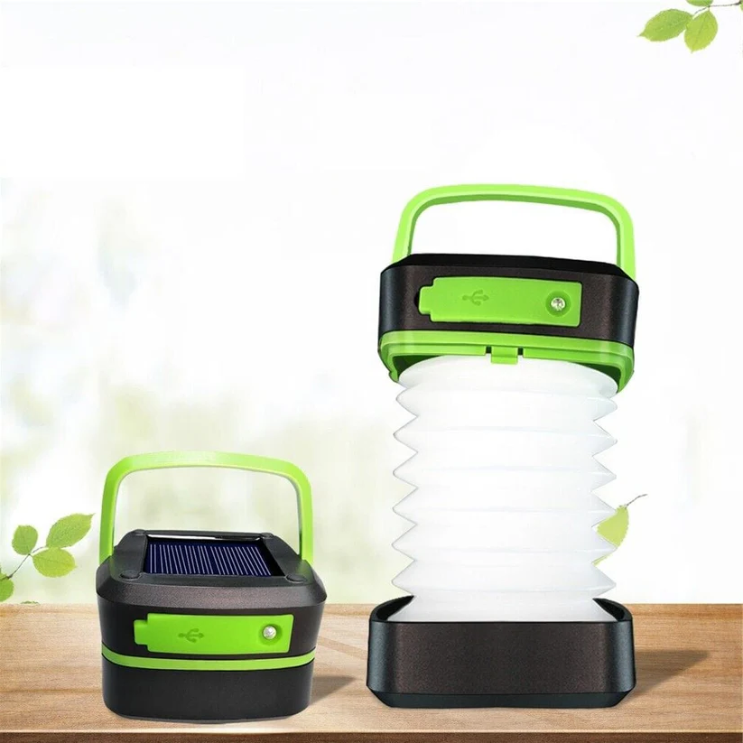 Rechargeable Solar Camping Lantern, Foldable with 3 Light Modes