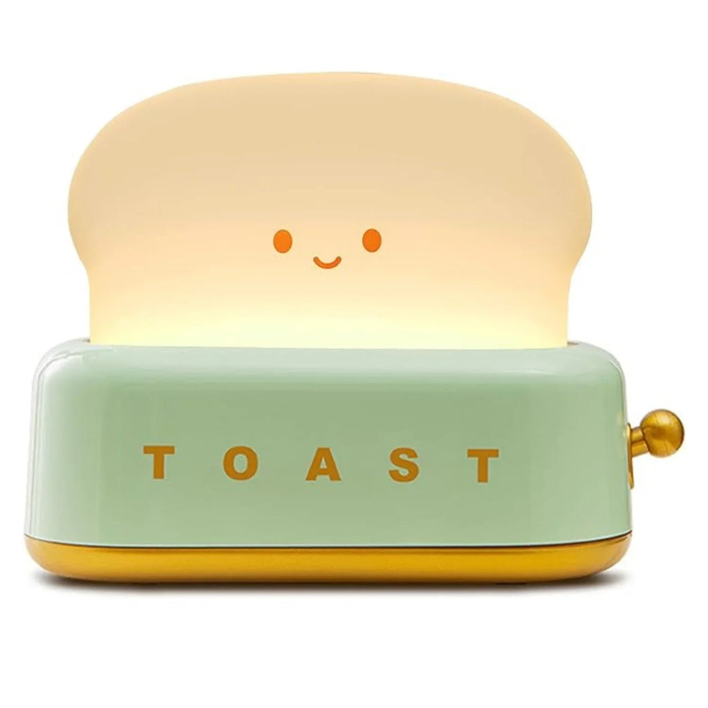 Shaded Nightstand Lamp – Kawaii Toast LED Lamp for Cozy Lighting