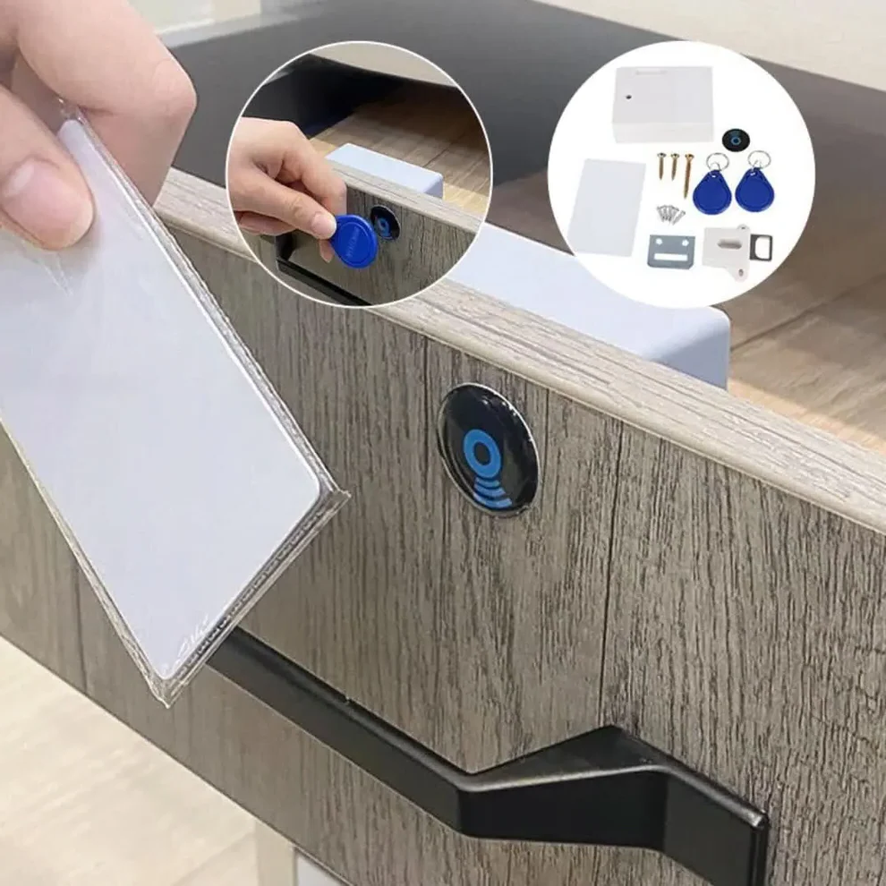 Electronic Lock Wooden Drawer Cabinet