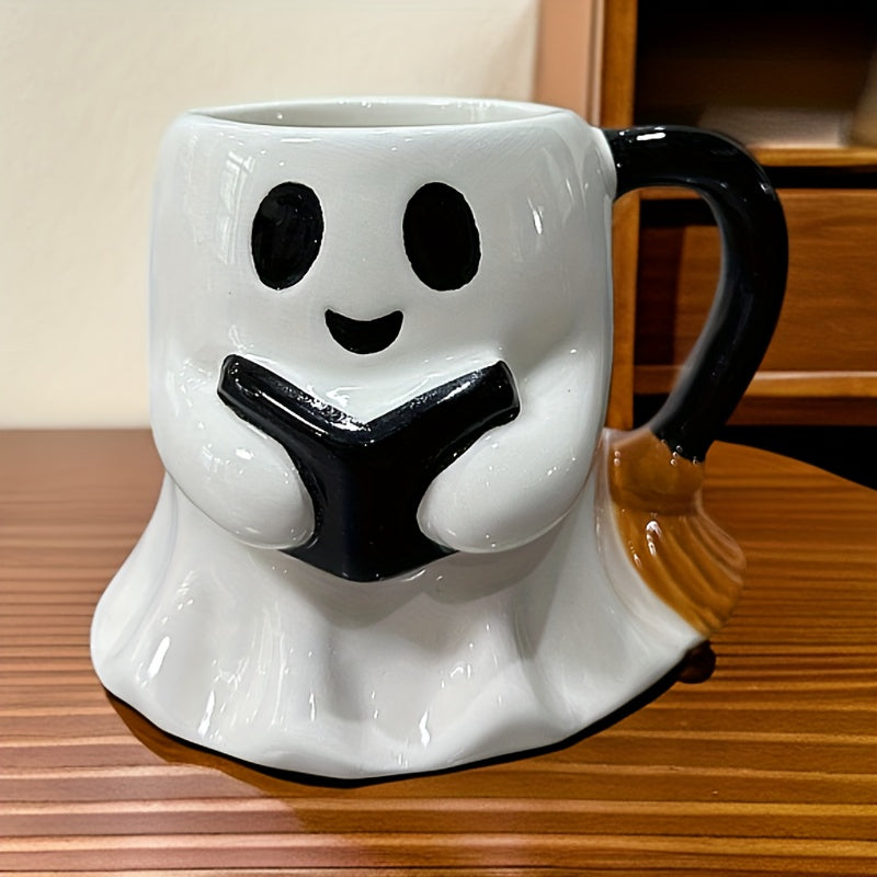 Halloween Ghost Mug – Ceramic Mug with Laughing Ghost Design