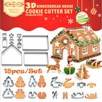 Christmas Stainless Steel 3D Cookie Mold (18pcs)