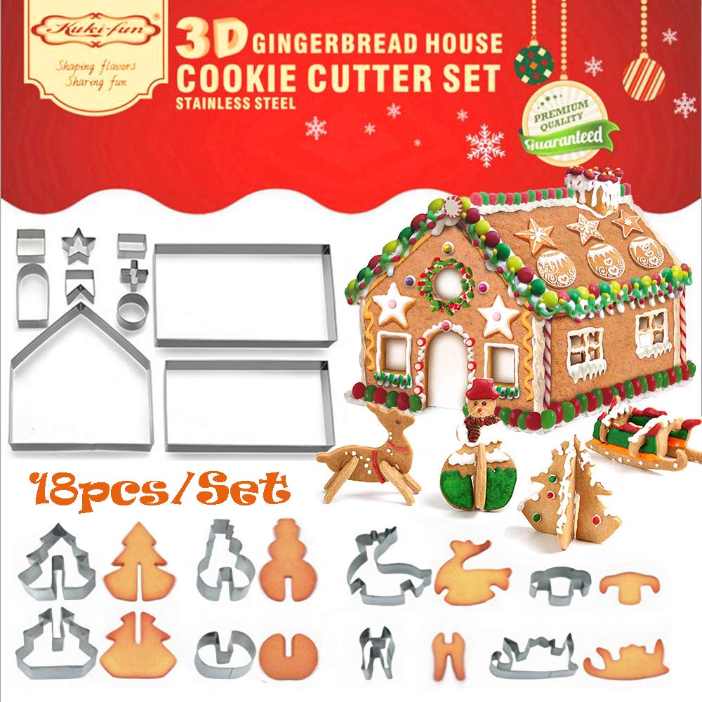 Christmas Stainless Steel 3D Cookie Mold (18pcs)