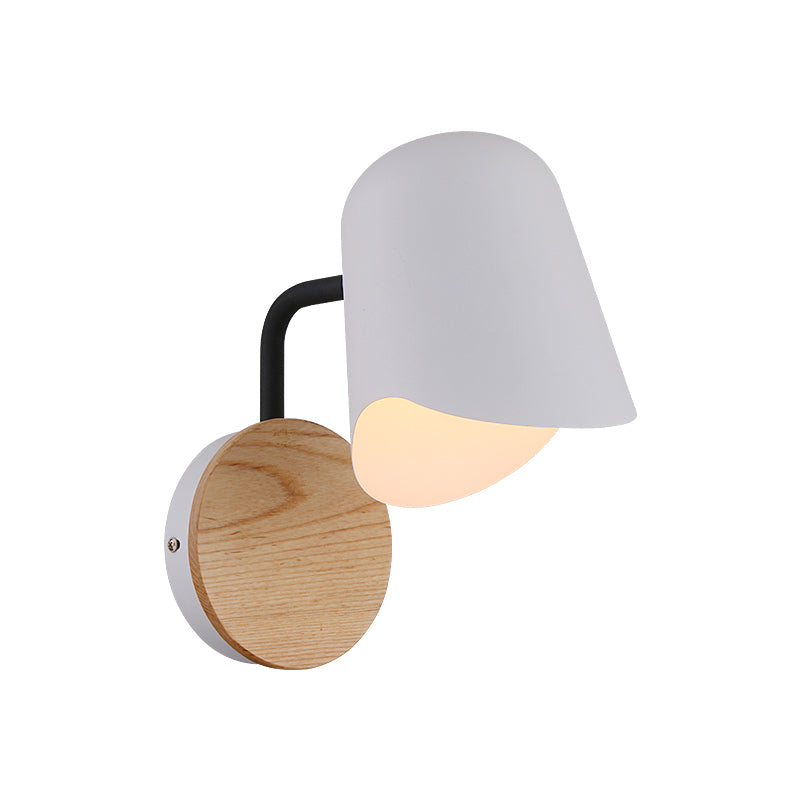 Wall Mount Lamp made of Metal Nordic 1-Light White/Black Wall Light with Right Arm Angle