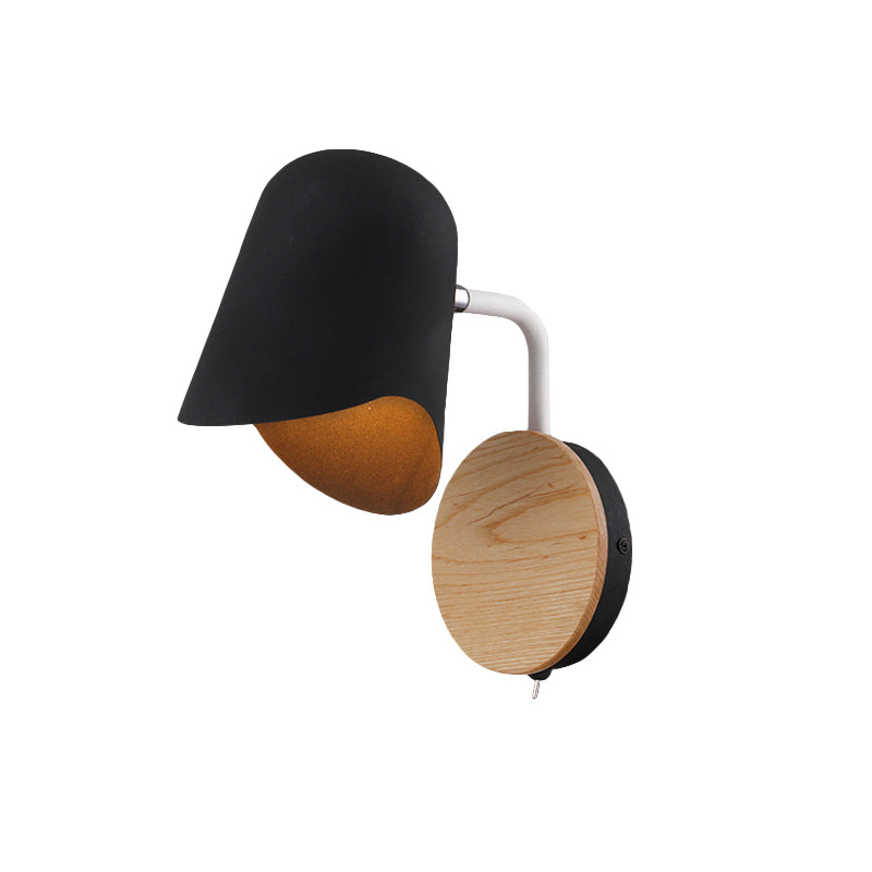 Wall Mount Lamp made of Metal Nordic 1-Light White/Black Wall Light with Right Arm Angle