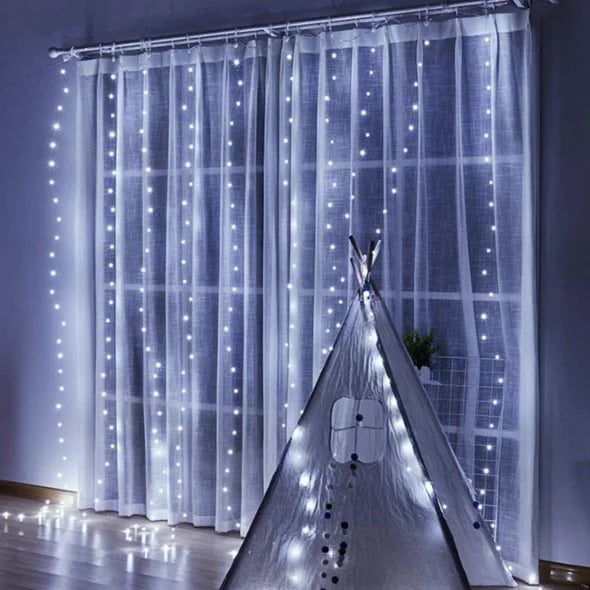 LED Rainbow Curtain Lights — Color Changing Waterproof Decoration