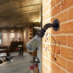 Water pipe Metal Wall lighting Vintage 1 Light Stair wall mounting Lamp Wall lamp in Rust