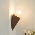 Shaped tube wood wall lighting unit country house 1-head living room wall-mounted wall lamp in brown