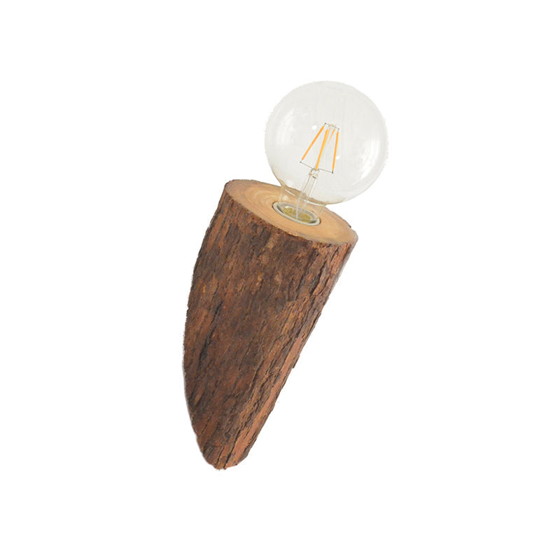 Shaped tube wood wall lighting unit country house 1-head living room wall-mounted wall lamp in brown