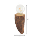 Shaped tube wood wall lighting unit country house 1-head living room wall-mounted wall lamp in brown