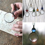 Necklace with magnifying pendant