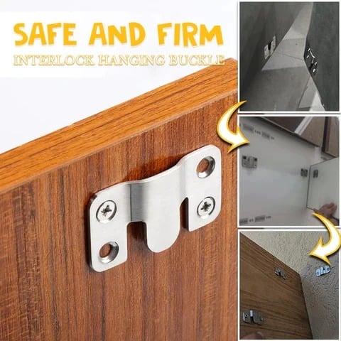 Interlock Hanging Clip — Stainless Steel Wall Art Hooks with Secure Hold (5 Pieces)