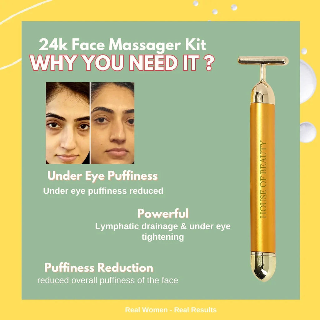 GildedGlow Luxe Face Massage Roller | Revitalize your skin with an electric massage tool with 24K gold for a radiant complexion