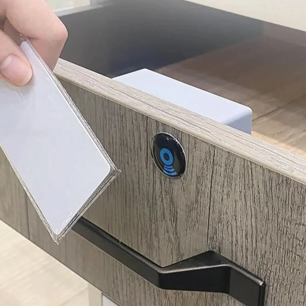 Electronic Lock Wooden Drawer Cabinet