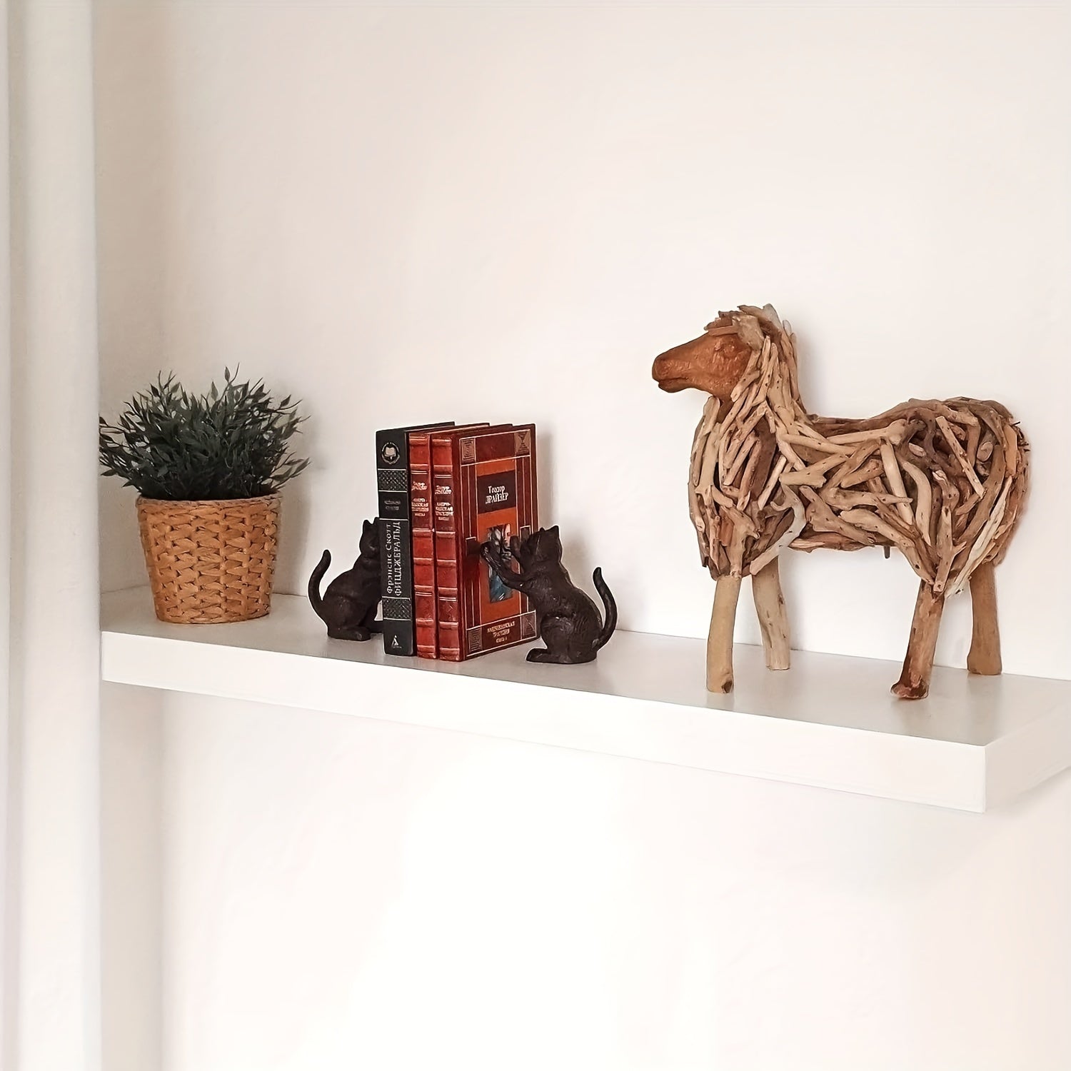 VintageCat - Rustic Cast Iron Bookends for Stylish Interiors