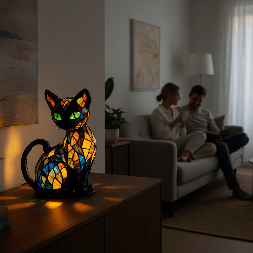 Playful LED Cat Night Light with Soft Ambient Glow