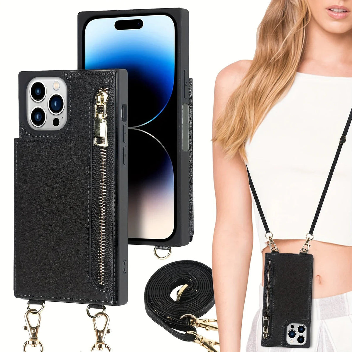 3in1 Phone Case with Card and Coin Pocket Crossbody Bag