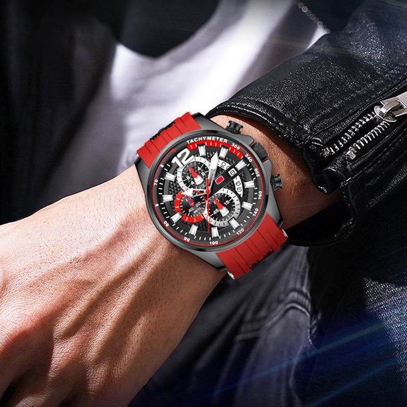 Waterproof motorsport watch for men with luminous