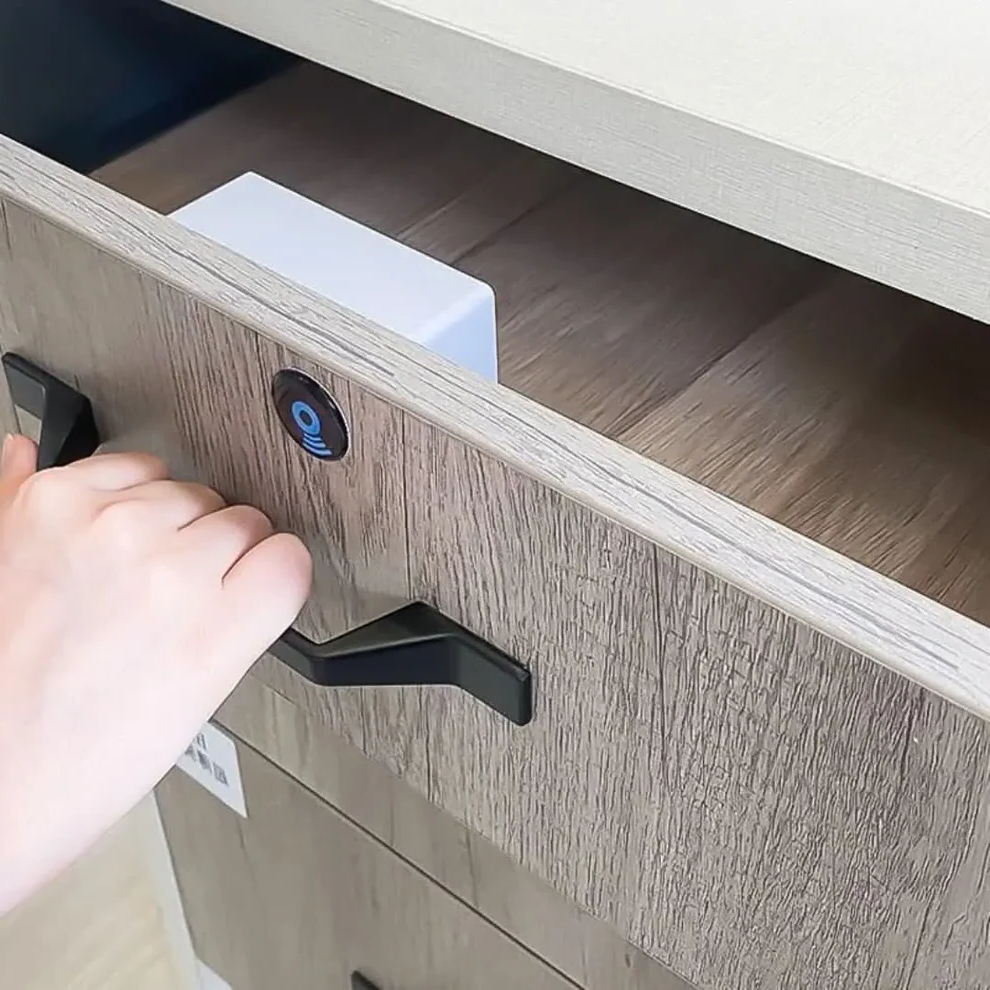 Electronic Lock Wooden Drawer Cabinet