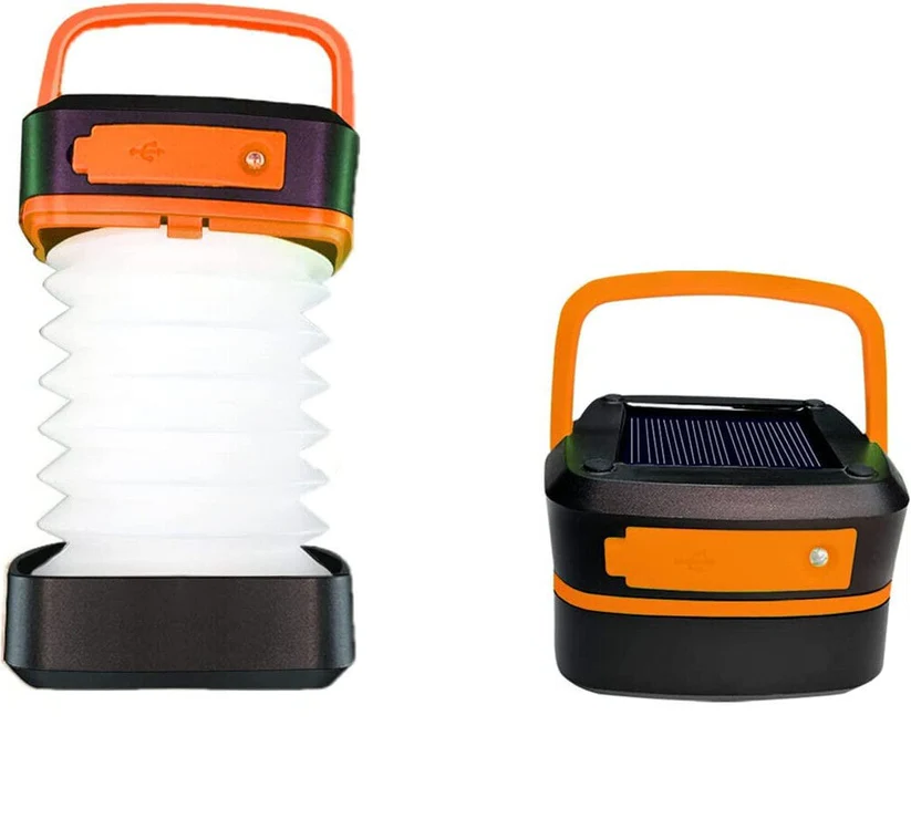 Rechargeable Solar Camping Lantern, Foldable with 3 Light Modes