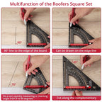Pro-Adjustable 7" Speed Rafter Square - Multi-Functional Woodworking Layout Tool with Precision Positioner