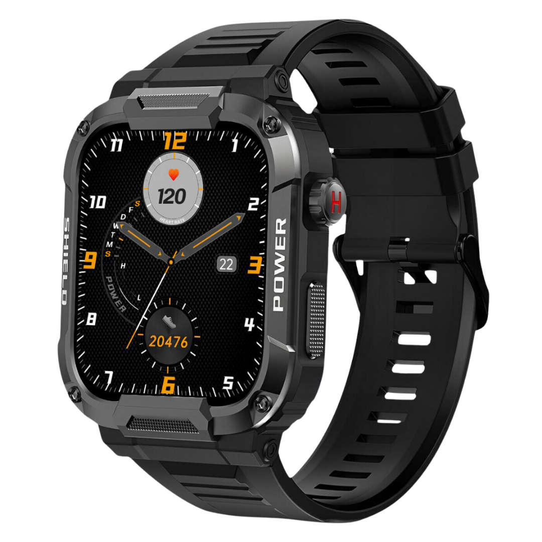 Smartwatch Rugged Outdoor Fitness Tracker Black