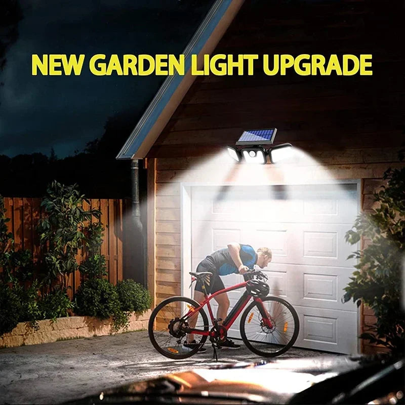 Solar-powered outdoor wall lamp