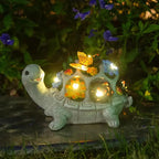 Solaro Turtle Garden | Solar Turtle Statue with LED & Succulents | For Garden, Terrace & Balcony