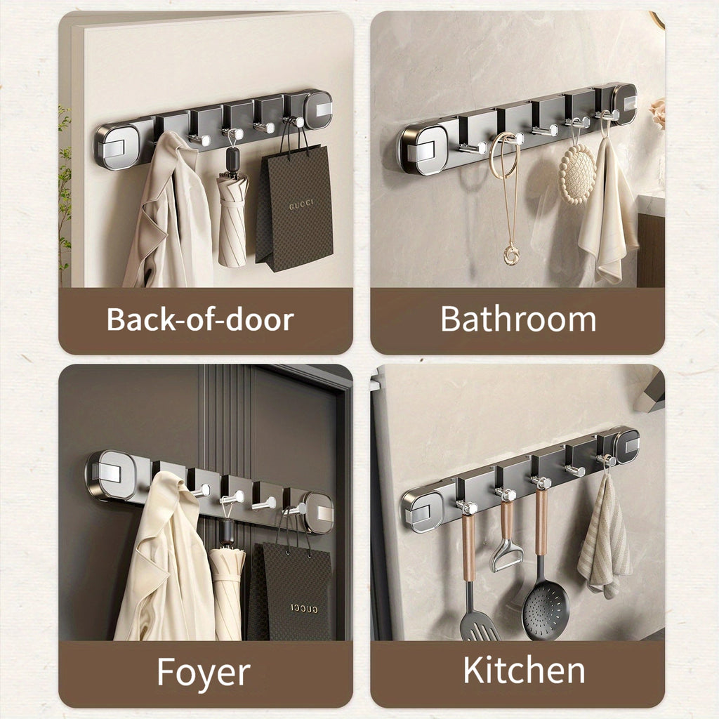 Wall Hook Panel Without Drilling – OrganiserenPlus Hidden 5-Hook Rack