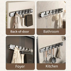 Wall Hook Panel Without Drilling – OrganiserenPlus Hidden 5-Hook Rack