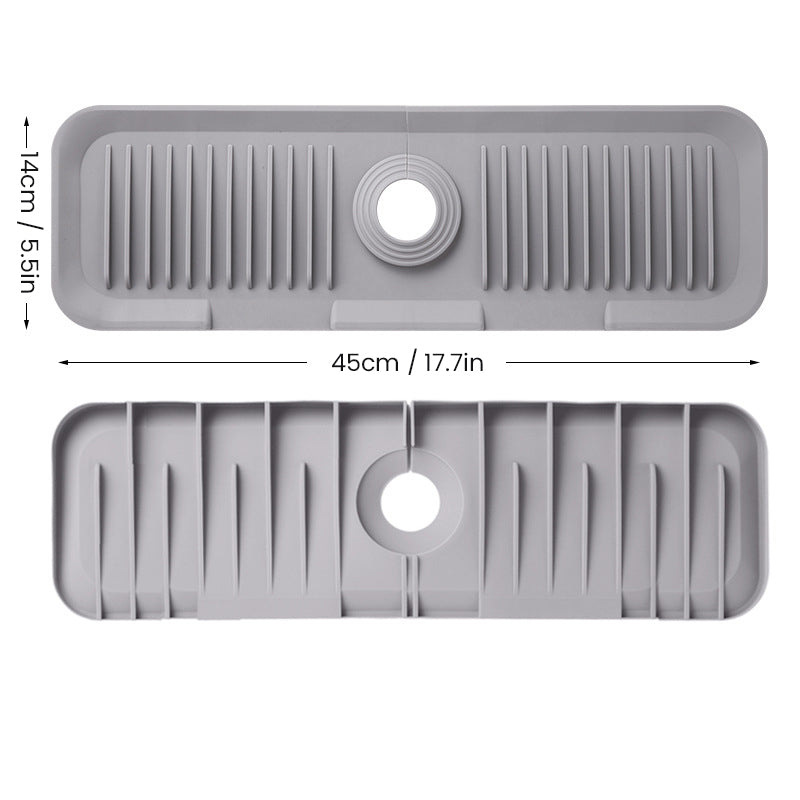 Silicone sink faucet splash guard mat