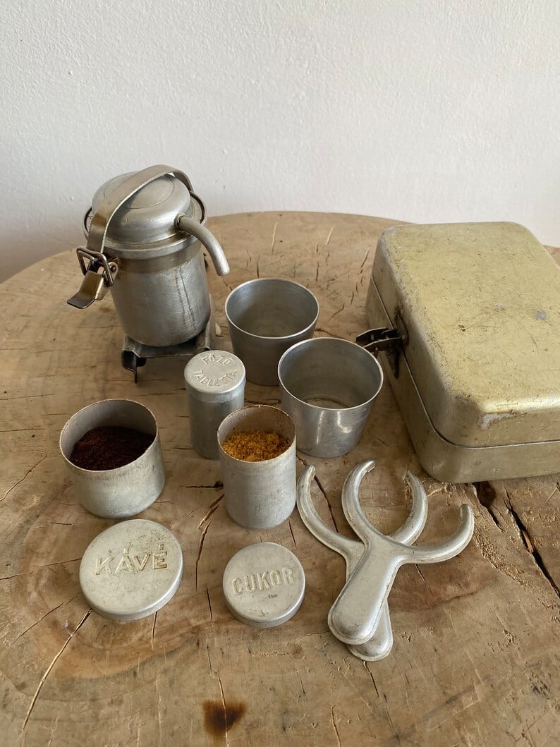 Portable Coffee Brewing Kit | Compact Travel Espresso Maker | Vintage Style
