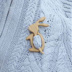 Sweet animal brooch made of wood