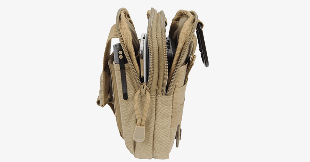 Military Waist Bag - Made of Nylon - Waterproof Design - Zipper Closure - Attach with Belt - Travel Gear - Outdoor - Available in 3 Colors