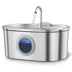 Ultra-Quiet Stainless Steel Pet Water Fountain with Triple Filtration System - 108.2oz Capacity for Cats and Dogs