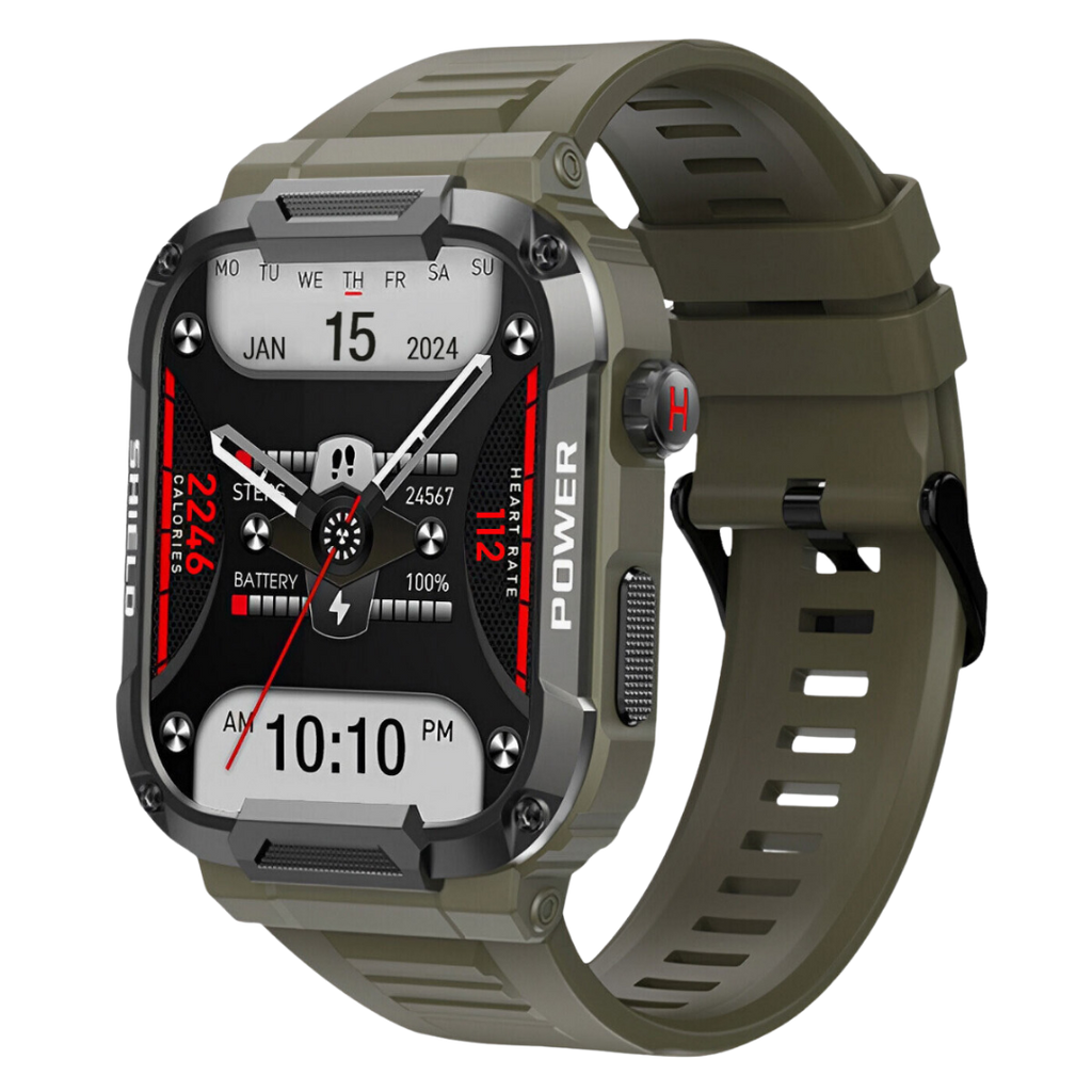 Smartwatch Rugged Outdoor Fitness Tracker Black