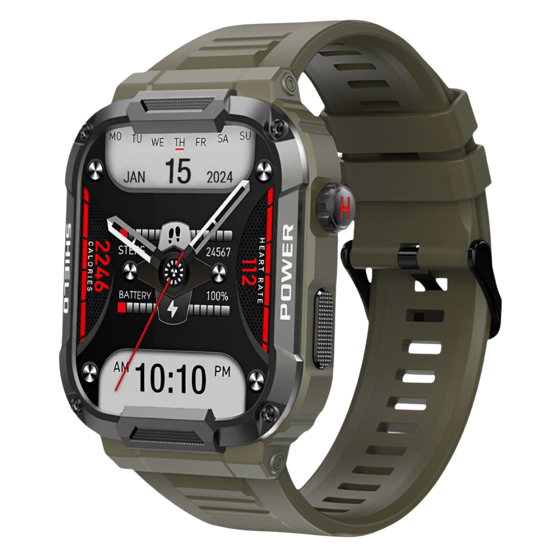 Smartwatch Rugged Outdoor Fitness Tracker Black