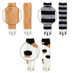Cozy Cat Paw Socks – Plush Fleece Ankle Socks with Elastic Fit