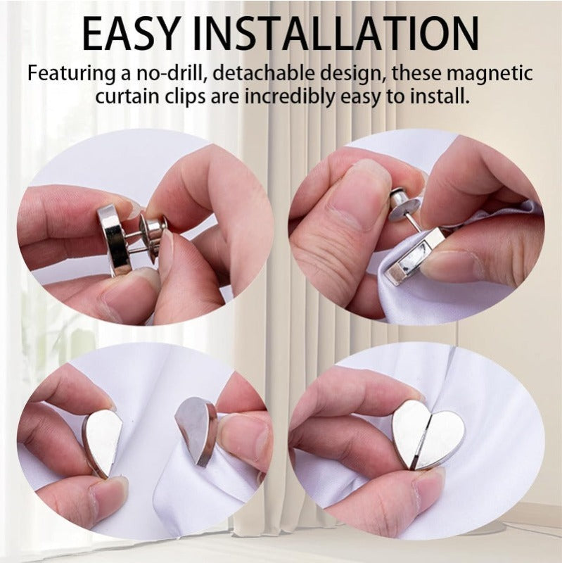 Heart-Shaped Magnetic Curtain Fasteners