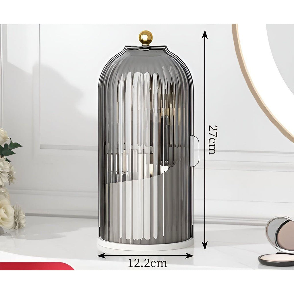 Beauty SpinMate – 360° Rotating Makeup Brush Holder & Cosmetic Organiser with Dustproof Lid