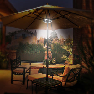 28 LED patio umbrella light – 3 brightness modes for garden, camping & outdoor lighting
