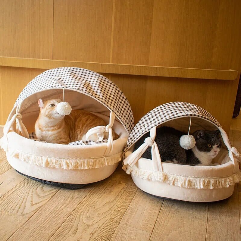 closed pet sleeping bed