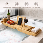 Expandable Bamboo Bathtub/ Caddy Tray with Stands