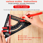 Pro-Adjustable 7" Speed Rafter Square - Multi-Functional Woodworking Layout Tool with Precision Positioner