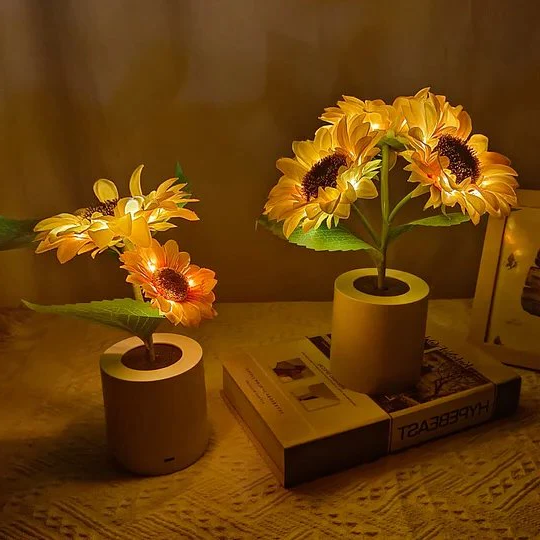 Sunflower Lamp Artificial Sunflower in Pot with LED Lights for Valentine's Day, Mother's Day and Birthday Gifts